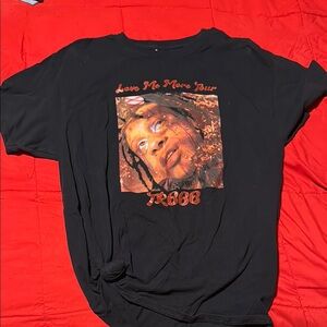 Black Graphic T-Shirt with Red Print